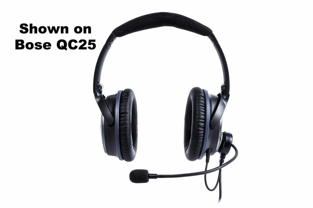 Nflightmic Universal Microphone For Aviation Headset   Works With Bose Qc25 And Qc35 Noise Cancelling Headphones
