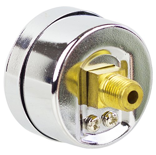 Pneumaticplus Psb20 160Cp Air Pressure Gauge For Air Compressor Wog Water Oil Gas Chrome Plated 2 '' Dial Center Back Mount 1/4