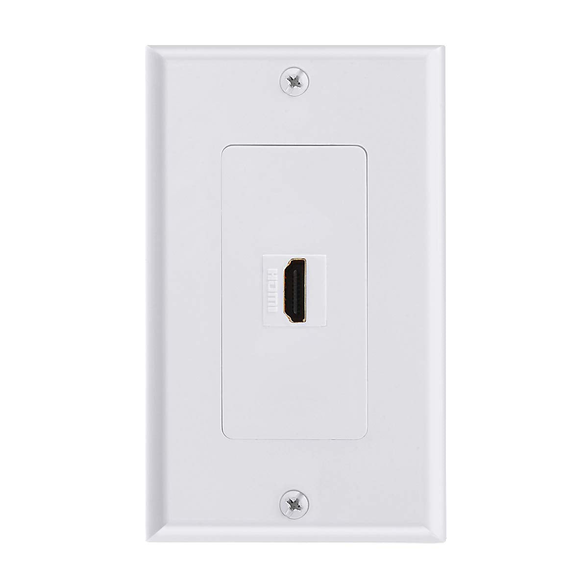 Teninyu Single Hdmi Wall Plate, Hdmi Socket Plug Insert Jack Outlet Panel Mount Support 4K 60Hz Hdr 1080P 3D Ethernet Built In H