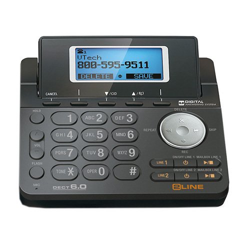 Vtech Ds6151-11 Dect 6.0 2-Line Expandable Cordless Phone + (2) Ds6101-11 Accessory Handset, Black