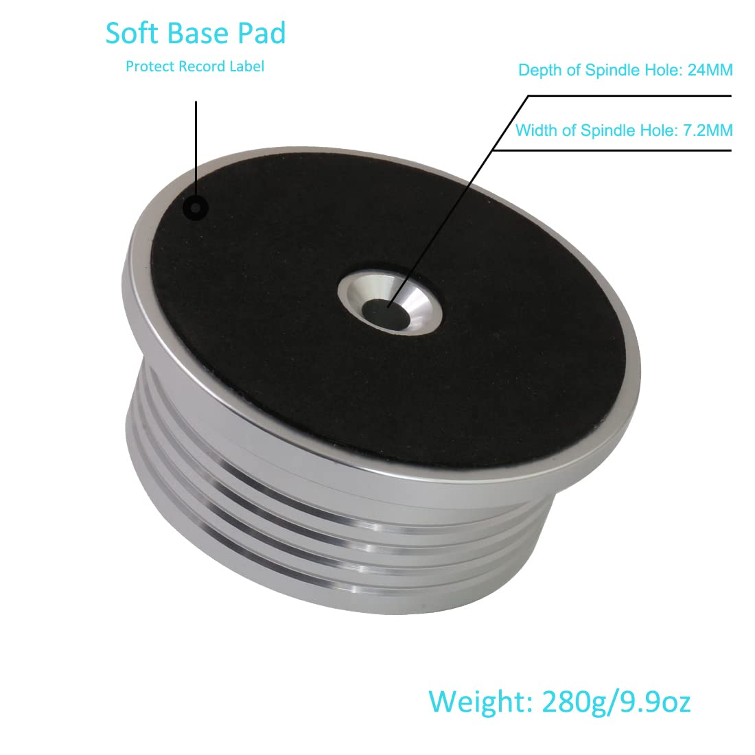 Viborg Lp528S Record Weight Stabilizer Turntable Level Strobe Making 3 In 1, 280G (9.9 Oz) Lp Vinyl Clamp With Bubble Leveling (