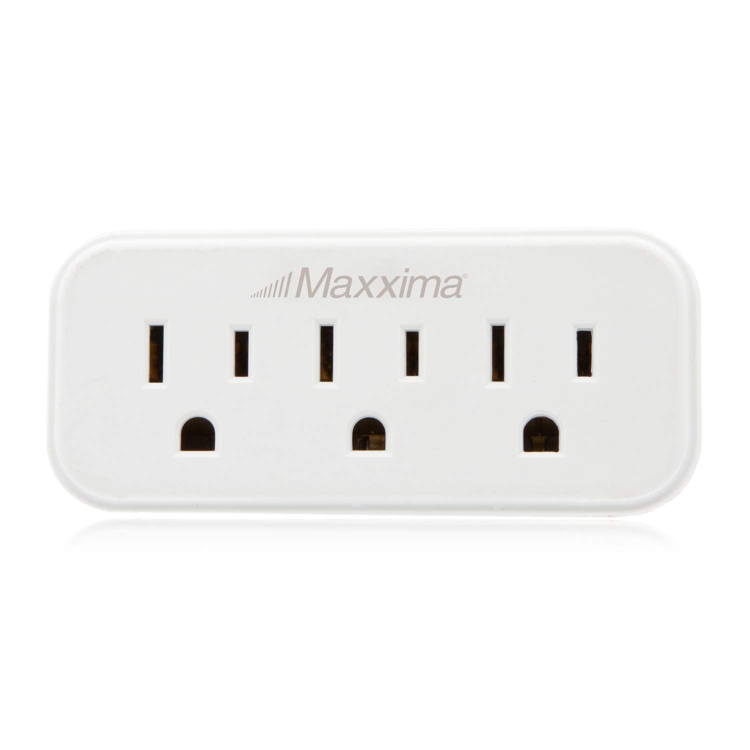 Maxxima 3 Grounded Multi Outlet Adapter Wall Plug   Outlet Extender Wall Tap, Turns 1 Outlet Into 3, Indoor 3 Way Plug Splitter