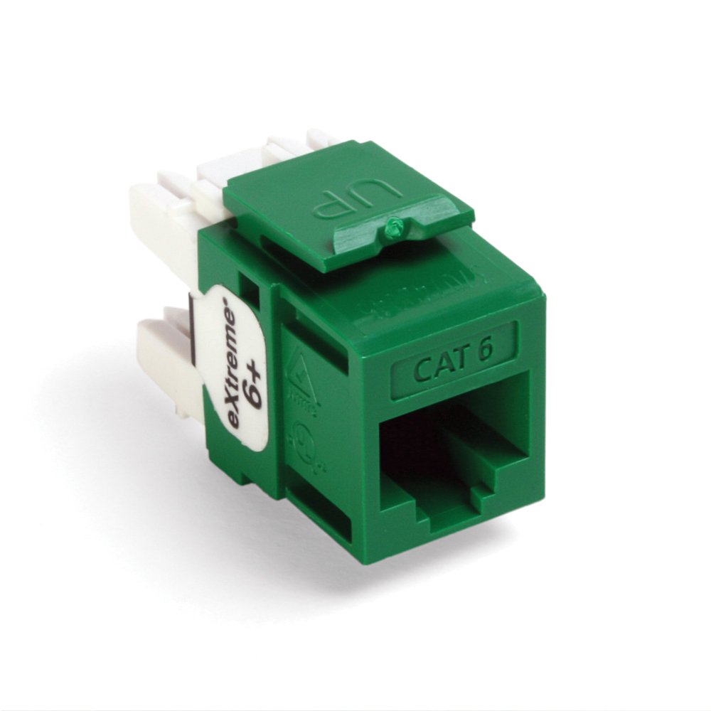 Leviton 61110 RV6 Extreme 6+ QuickPort Connector, CAT 6, Green