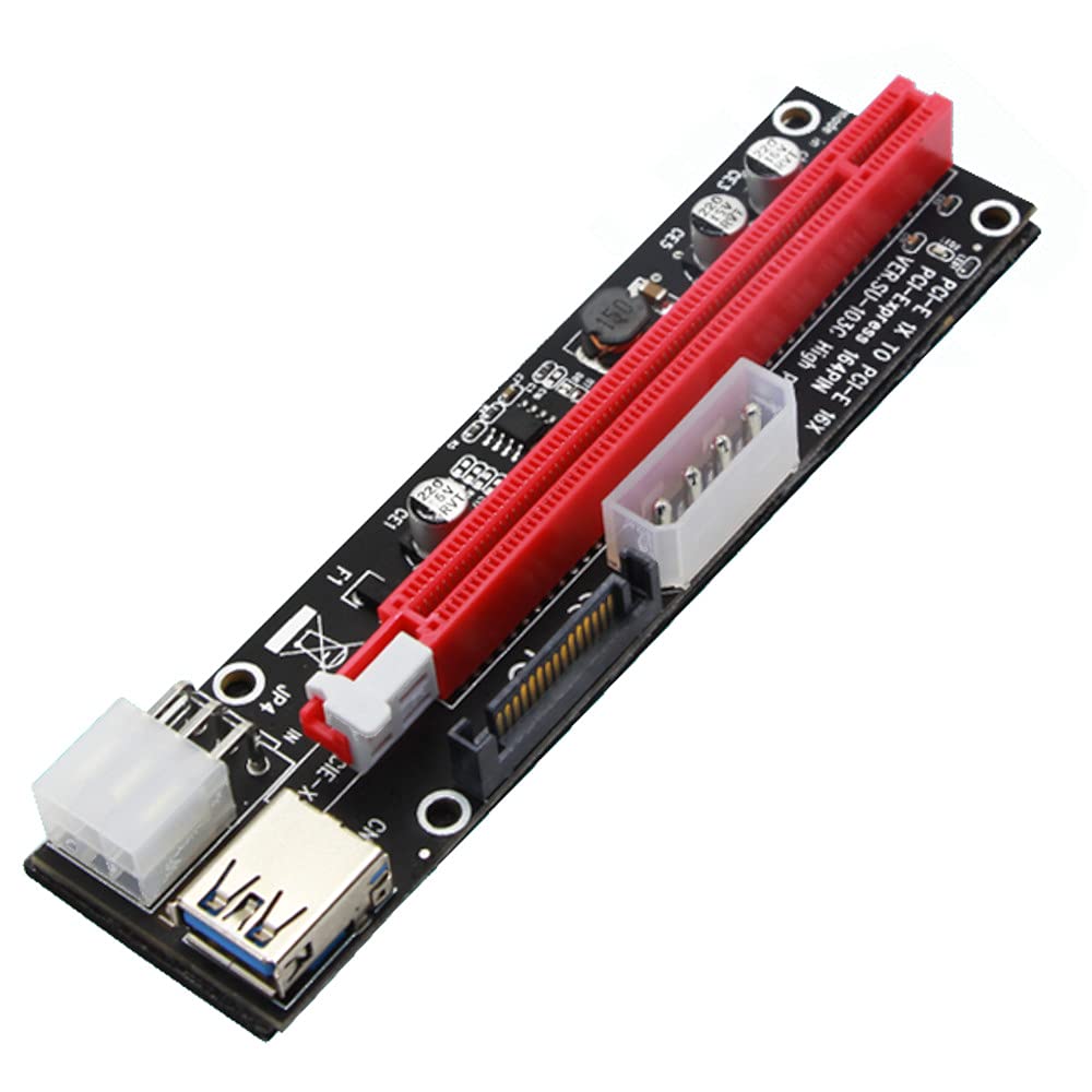 Jacobsparts Pci E 1X To 16X Powered Usb3.0 Gpu Riser Extender Adapter Card
