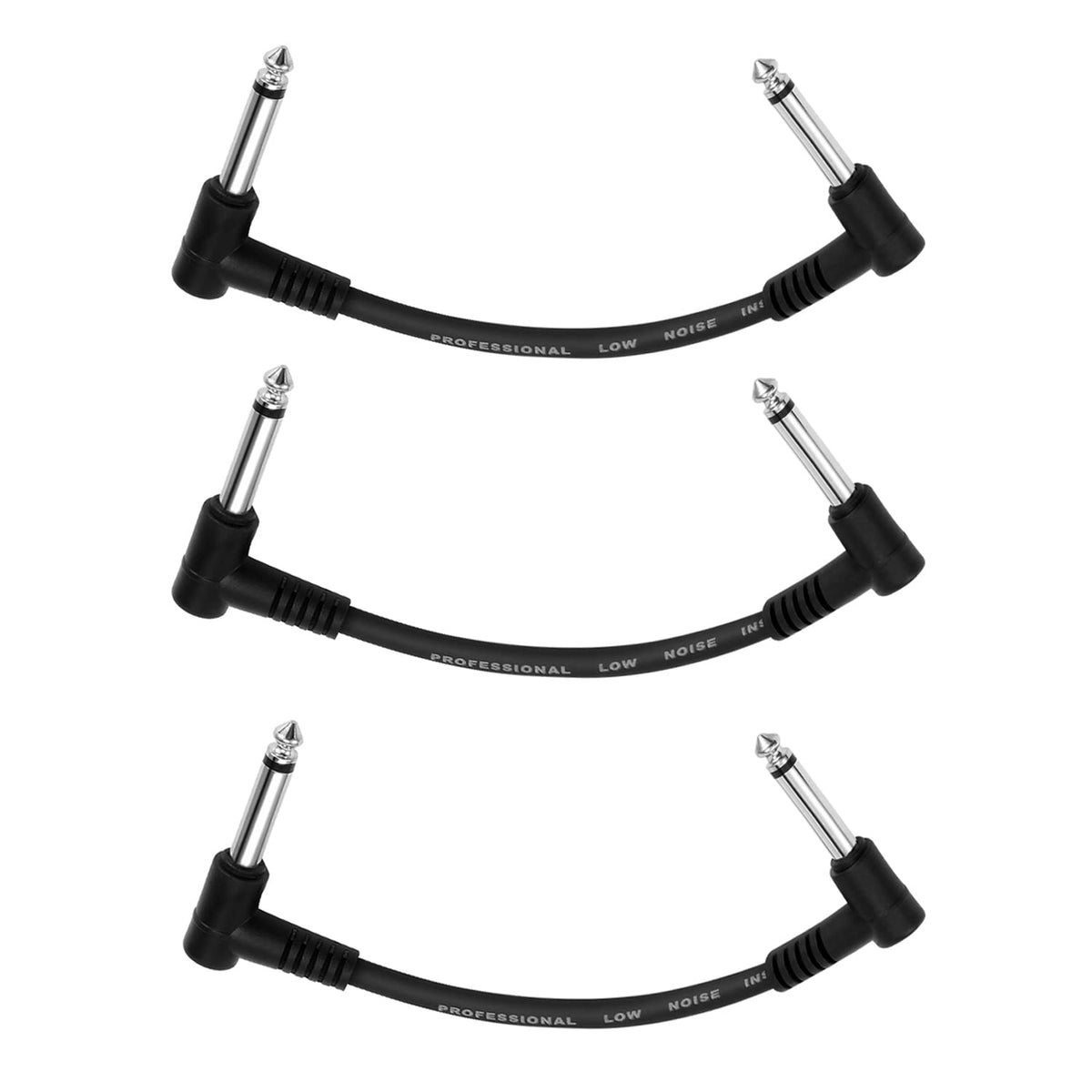 Donner 6 Inch Guitar Effect Pedal Patch Cables Black 3 Packs