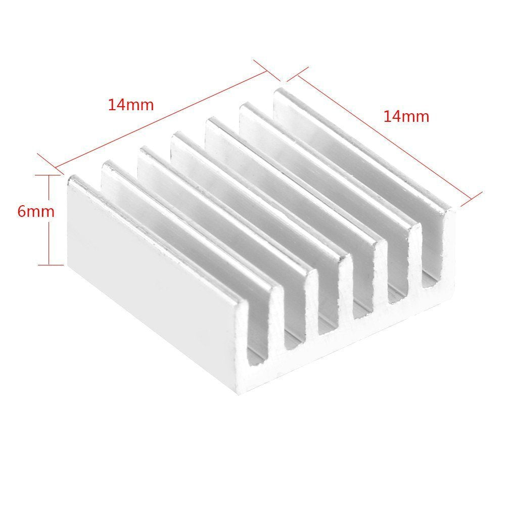 12Pcs Small Aluminum Heatsink Cooling Set 7 Fins Self Adhesive 14Mmx14Mmx6Mm Dissipate Heat Aluminum Alloy Anti