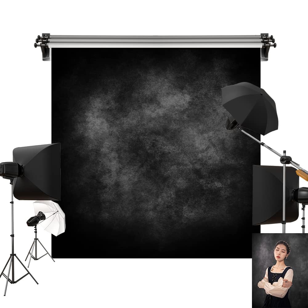 Kate 10X10Ft/3X3M Dark Backdrop Black Abtract Texture Portrait Photo Backgrounds Photography Studio Props