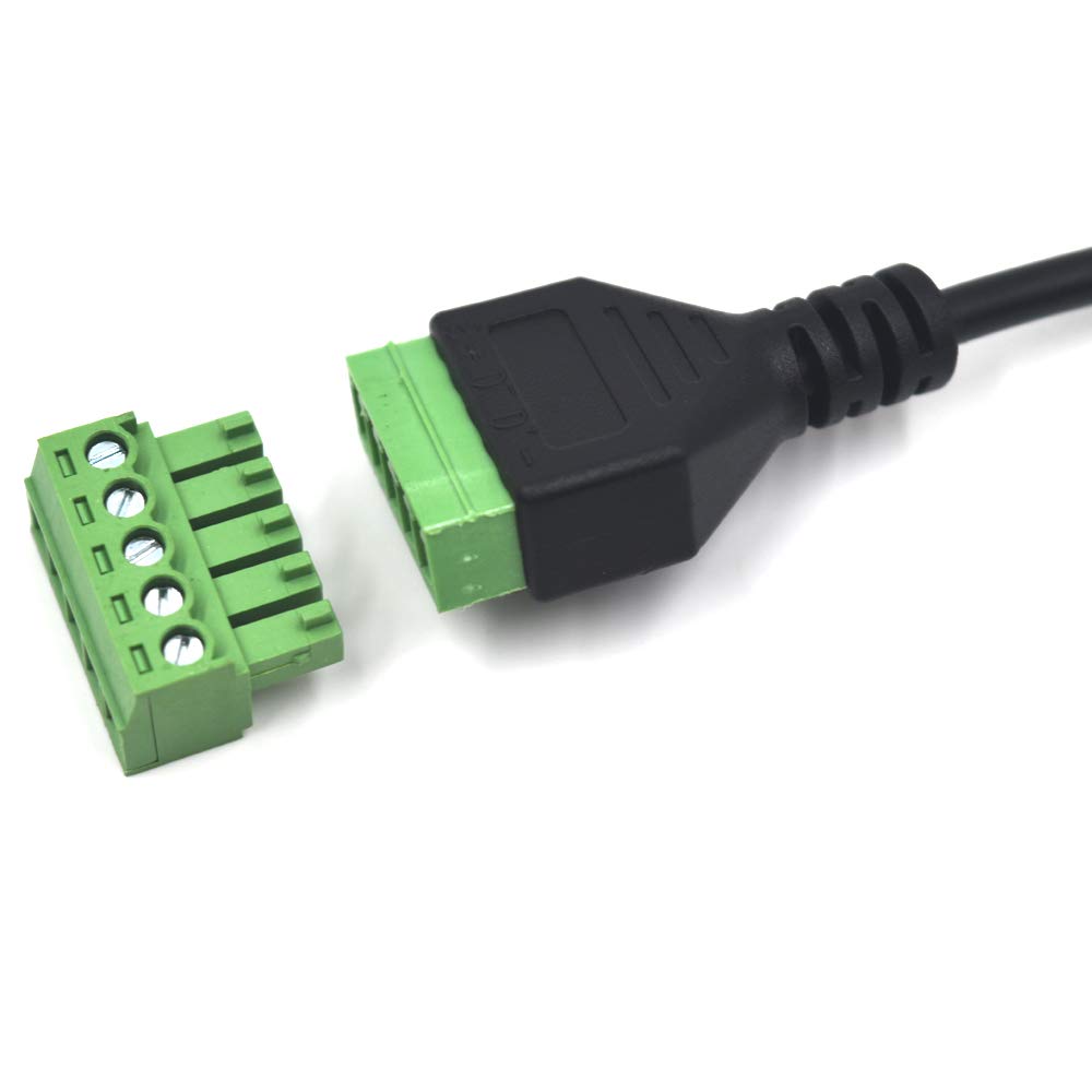 Kework 11.8 Inch Usb Type C Male To 5 Pin Screw Terminal Female Charging And Data Transfer Adapter Connector Converter Extension