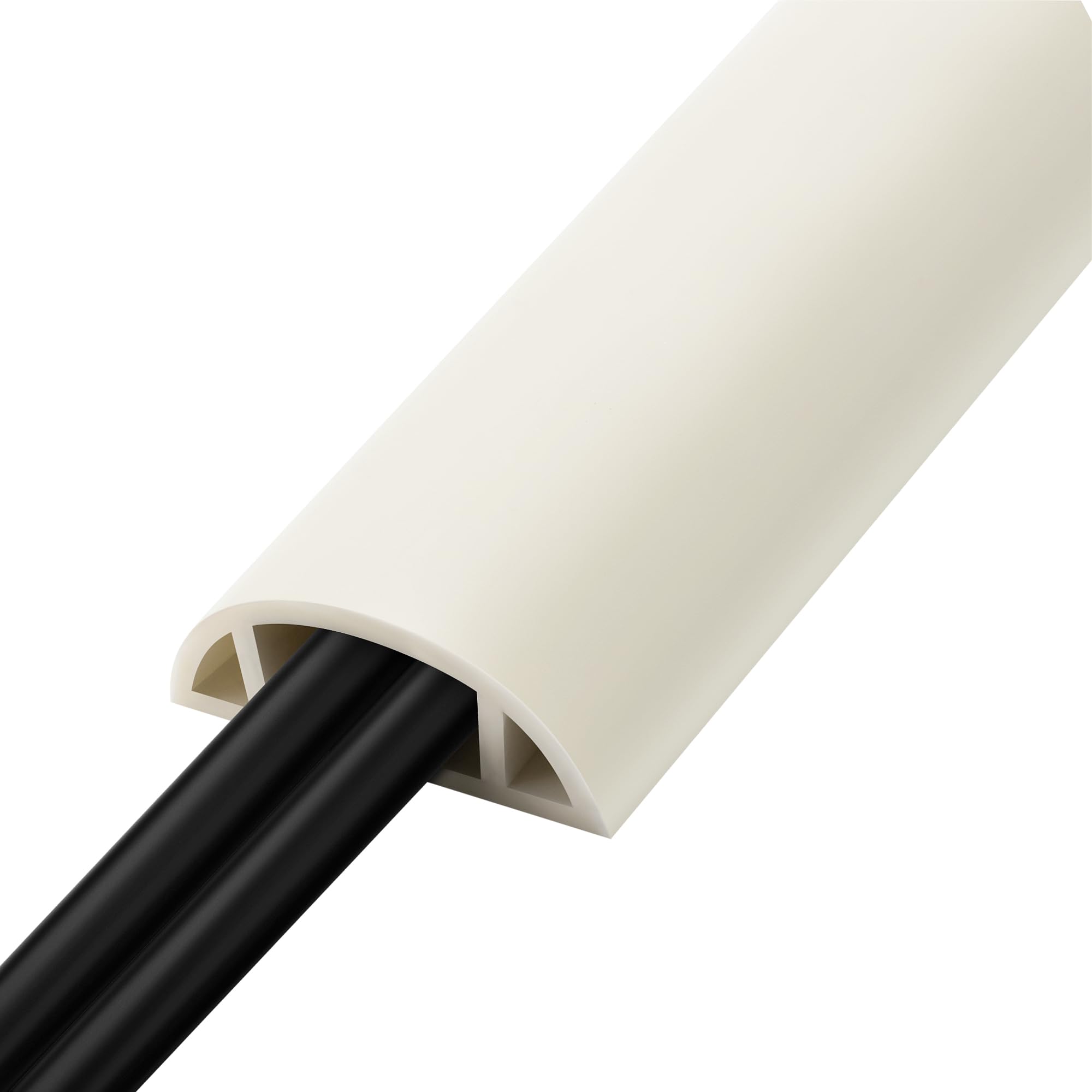 Lzeoy 5.5Ft Floor Cord Cover, Beige Soft Cable Cover Floor, Large Size Extension Cord Covers For Floor, Power Cord Protector Flo