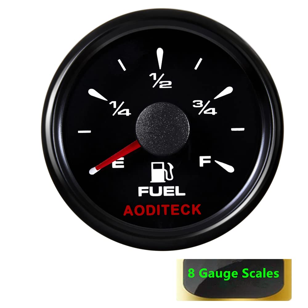 Aoditeck Marine Fuel Level Gauge For Boat Gas Tank Car Truck Vehicles Rv Oil Universal Automotive Replacement Gauge Aftermarket