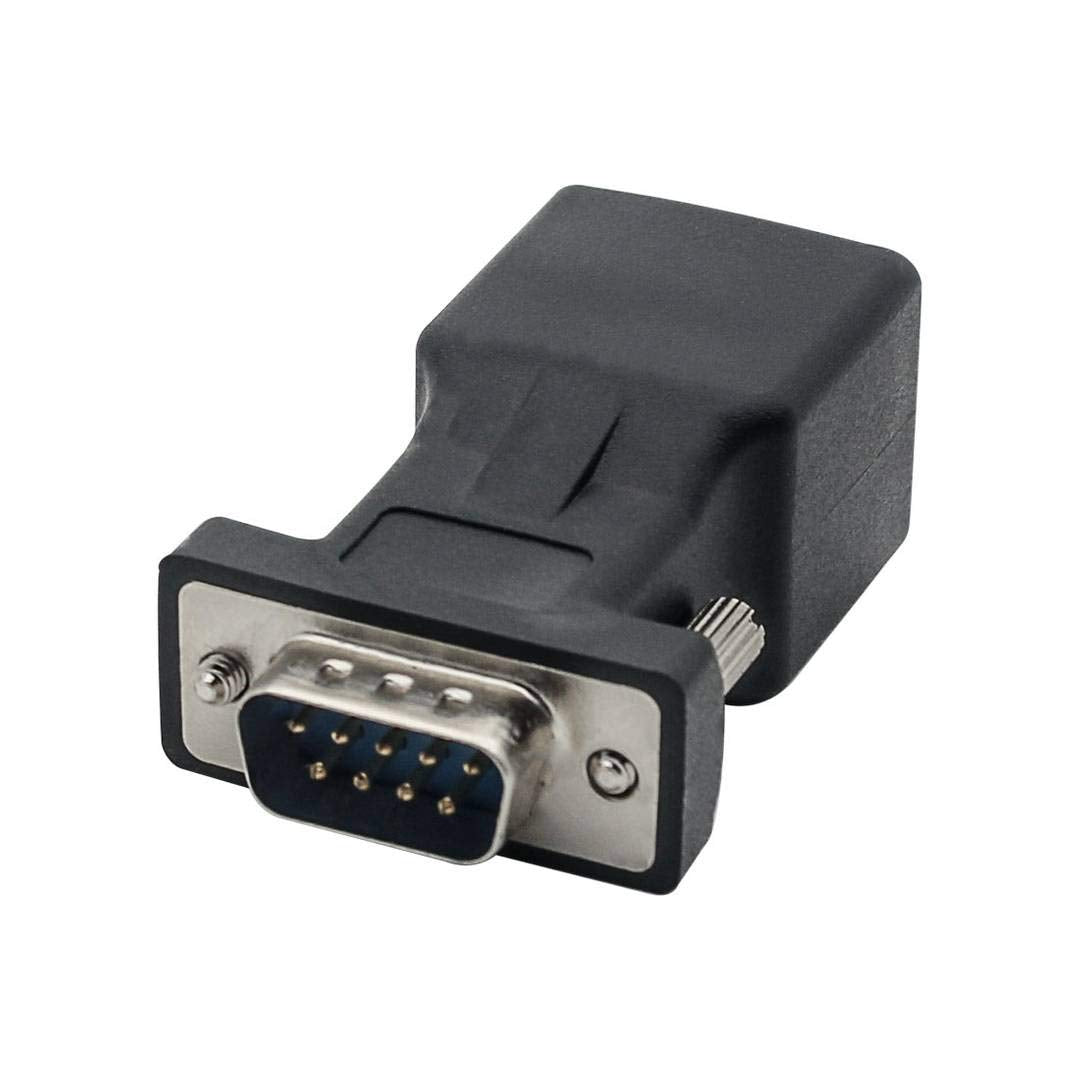 DB9 RS232 Male Port to RJ45 Female Connector Card DB9 Serial Port Extender to LAN CAT5 CAT6 RJ45 Network Ethernet Cable Adapter