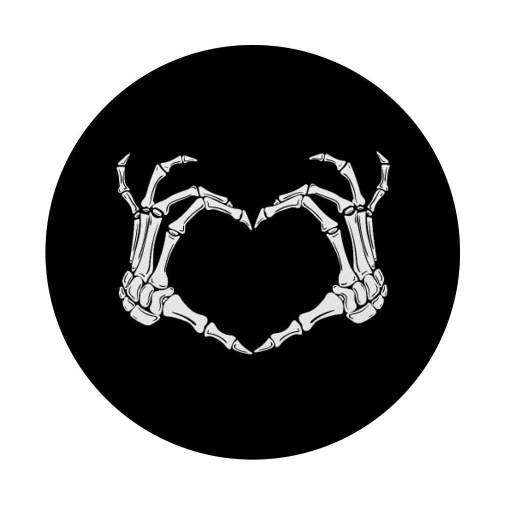 Skeleton Heart Bones Love Halloween Creepy Scary Black White Popsockets Popgrip: Swappable Grip For Phones & Tablets