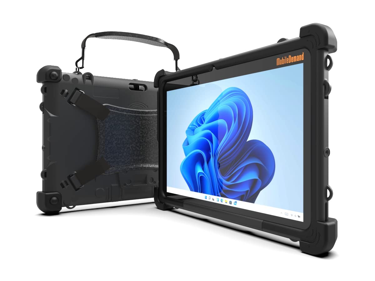 Mobiledemand Flex 10B Rugged 10 Inch Tablet With Windows 11 Pro Upgrade, Ultra Lightweight 3000Mah Battery 4Gb, Handheld Tablet Pc With Handstrap For Rough Outdoor Work And Business Activities