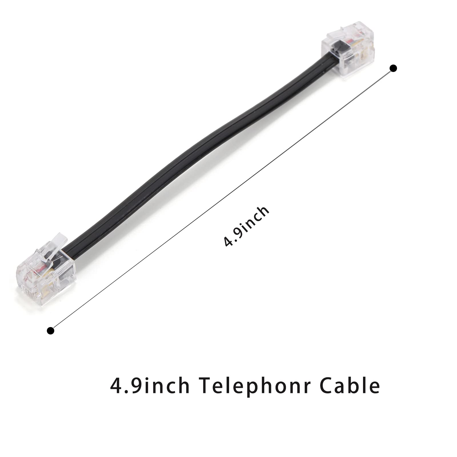 Vthahaby Phone Line Splitter,Telephone Splitter,With Rj11 6P4C Plugs,Suitable For Telephone,Fax Machine,Black (Black 3Pack)