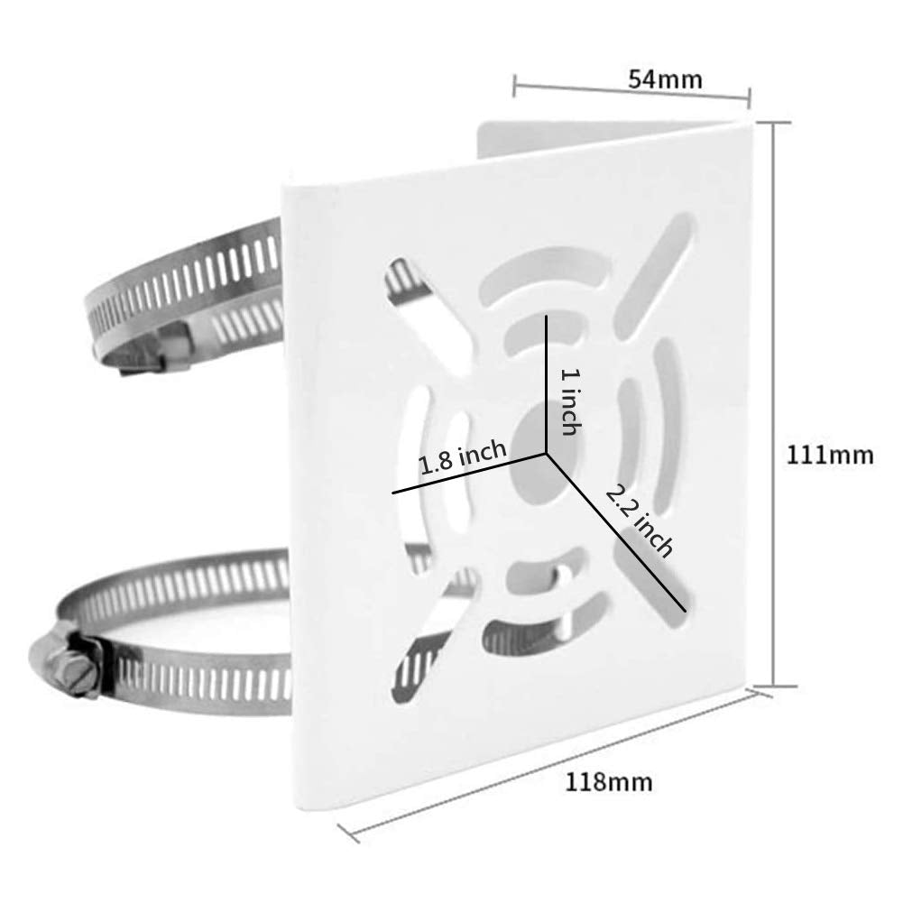 Fox Baby Universal Vertical Pole Mounting Bracket For Cctv Security Camera Ptz Dome, Wall Mounting Loop Bracket With 8 Loops (2