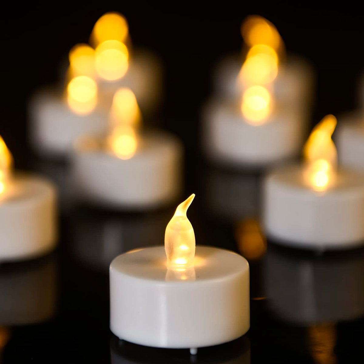 Tea Light, 100 Pack Flameless Led Tea Lights Candles Flickering Warm Yellow 200+ Hours Battery Powered Tealight Candle. Ideal Fo