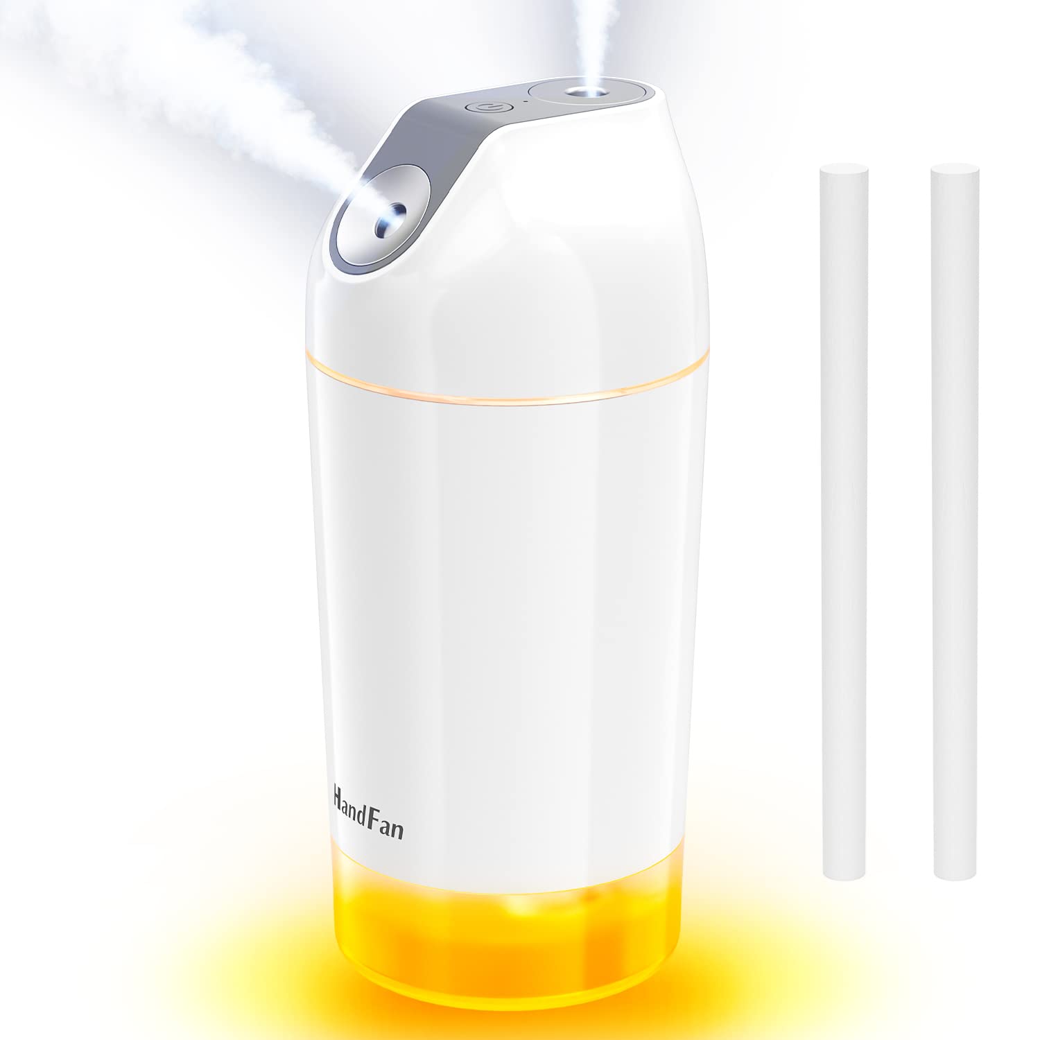 Handfan Small Humidifier, 500Ml Portable Mini Humidifier Rechargeable, Battery Operated Personal Humidifier, For Bedroom, Office