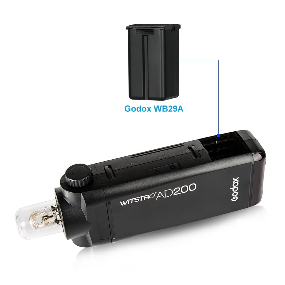Godox Wb29A Wb29B Lithium Battery Replacement For Ad200 Pro Ad200 Ad300 Pro Strobe Flash, 14.4V 3000Mah Li Ion Battery Pack, No