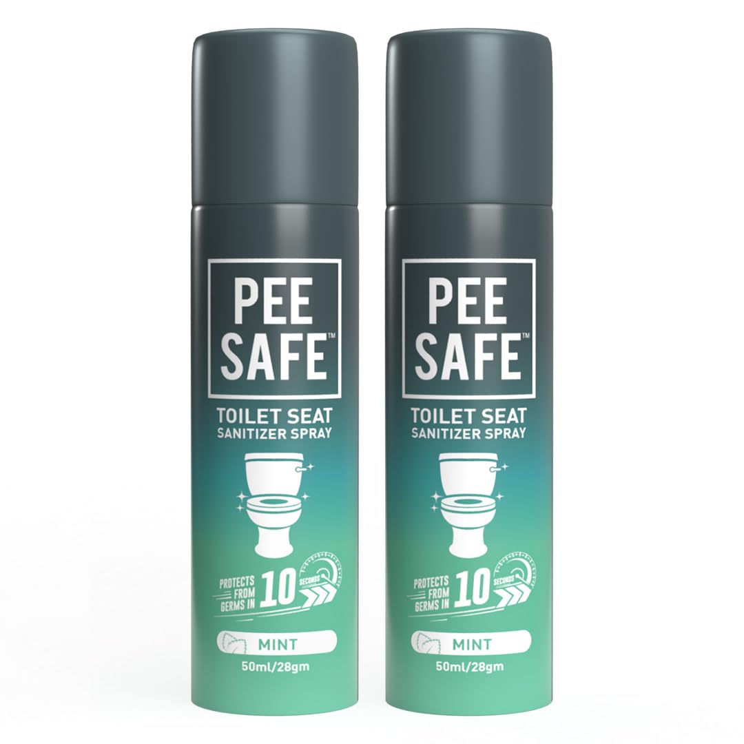 Pee Safe Toilet Seat Sanitizer Spray (50Ml  Pack Of 2)  Mint | Reduces The Risk Of Uti & Other Infections | Protects From 99.9