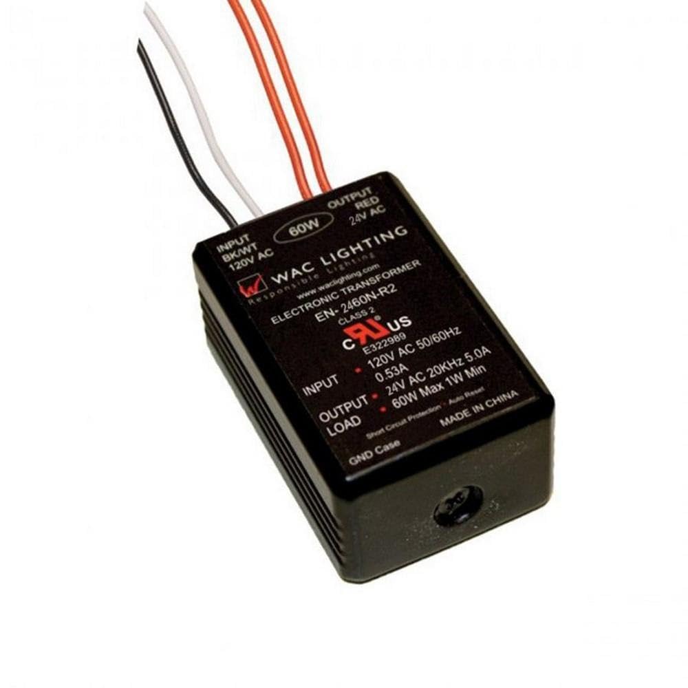 WAC Lighting EN-2460-R2 Electronic Class 2 Transformer 120V Input 24V Output 60 Watt, Black