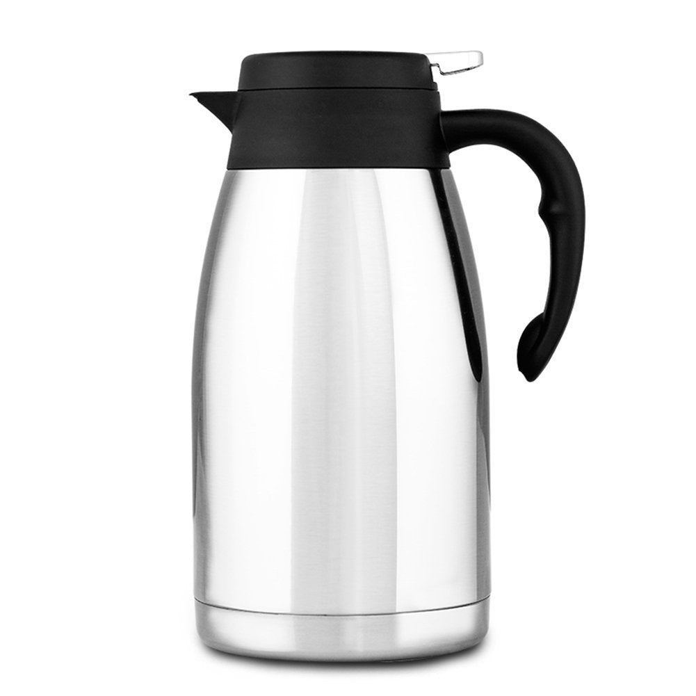 Sciencepurchase 2 Liter 304 Stainless Steel Double Walled Vacuum Insulated Carafe With Press Button Top, Thermal Coffee Pot Serv