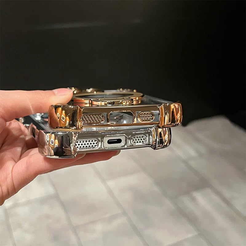 Chiclady For Iphone 16 Case With Integrated Lens Protection, [Foldable Stand & Ring Holder] [Compatible With Magsafe], Glossy Sh