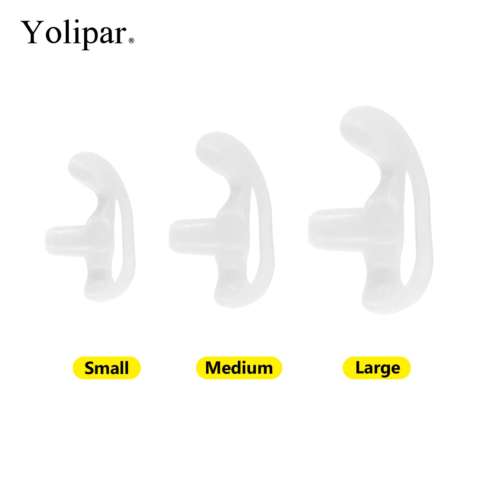 Yolipar Replacement Soft Silicone Eardud Earmold For Walkie Talkie Audio Kit Air Acoustic Tube Earpiece Headset (White, Small(2