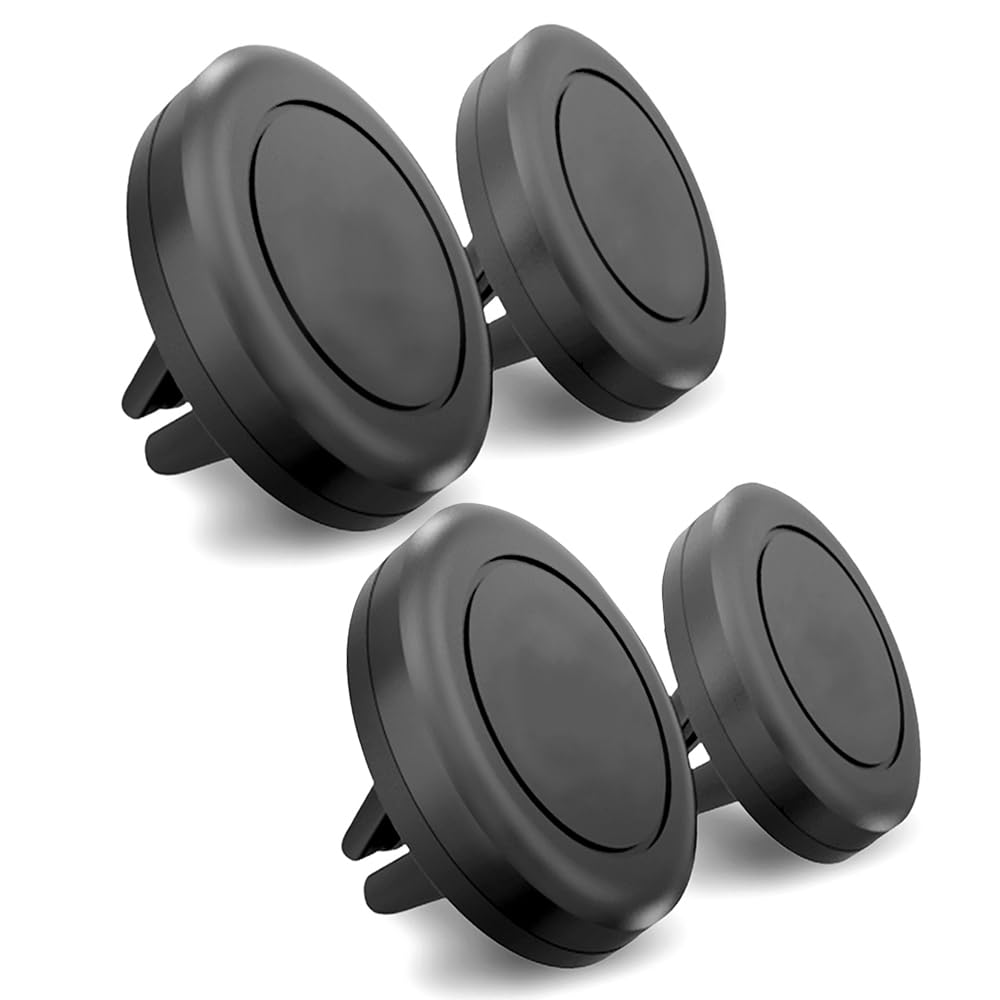 Maxboostpower Universal Smartphone Holder - Air Vent Magnetic Car Mount (4 Pack Black) Compatible With Iphone 12/13/14/15/16 & G