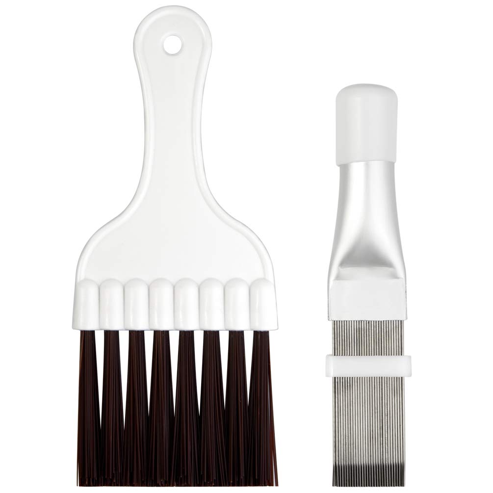 Yeabwps 2 Pieces Air Conditioner Condenser Fin Cleaning Brush, Stainless Steel Air Conditioner Condenser Fin Comb Fin Evaporator