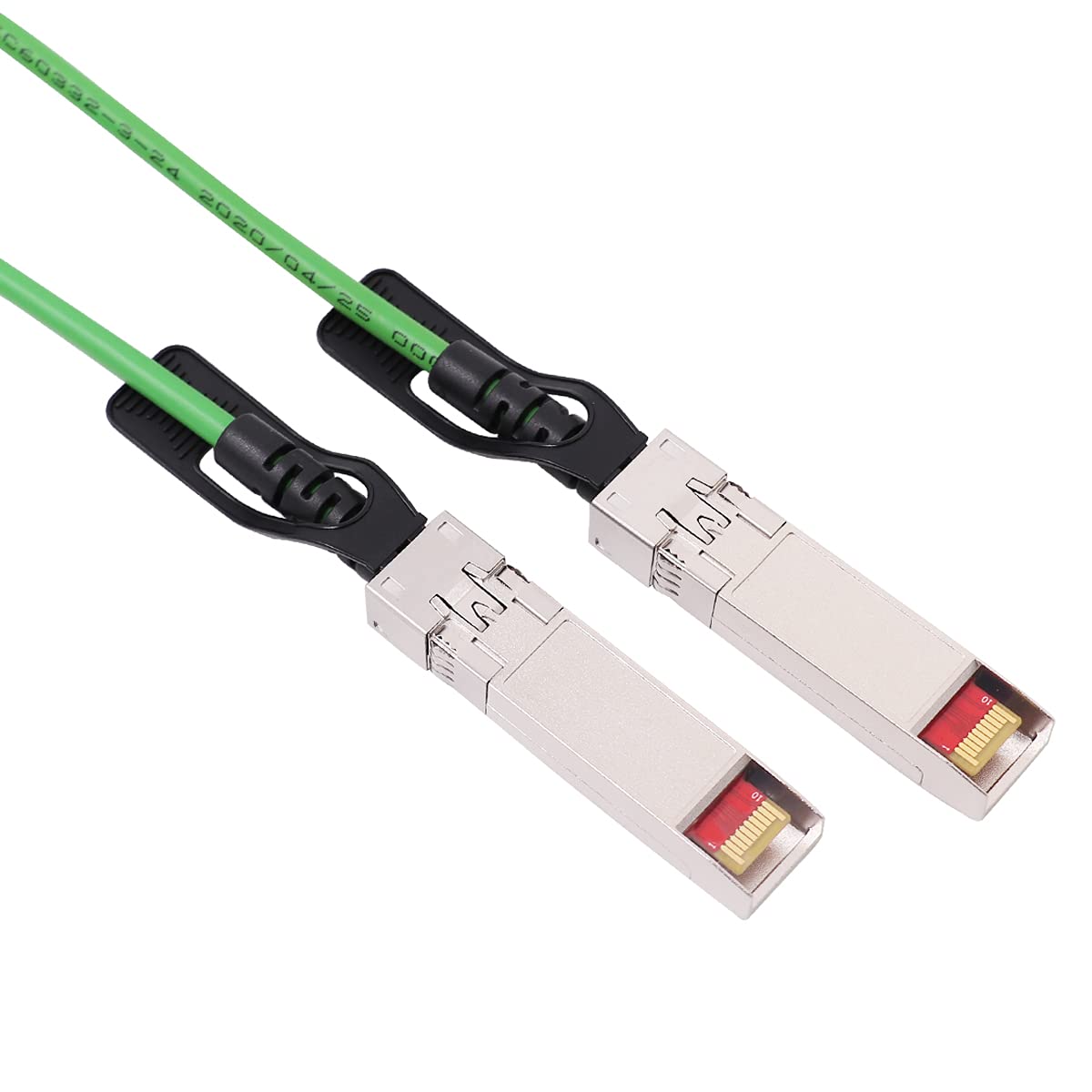[Green Colored] 2M 10G Sfp+ Dac Twinax Cable, 10Gbase Cu Sfp+ Copper Cable, Compatible For Cisco Sfp H10Gb Cu2M, Ubiquiti, Junip
