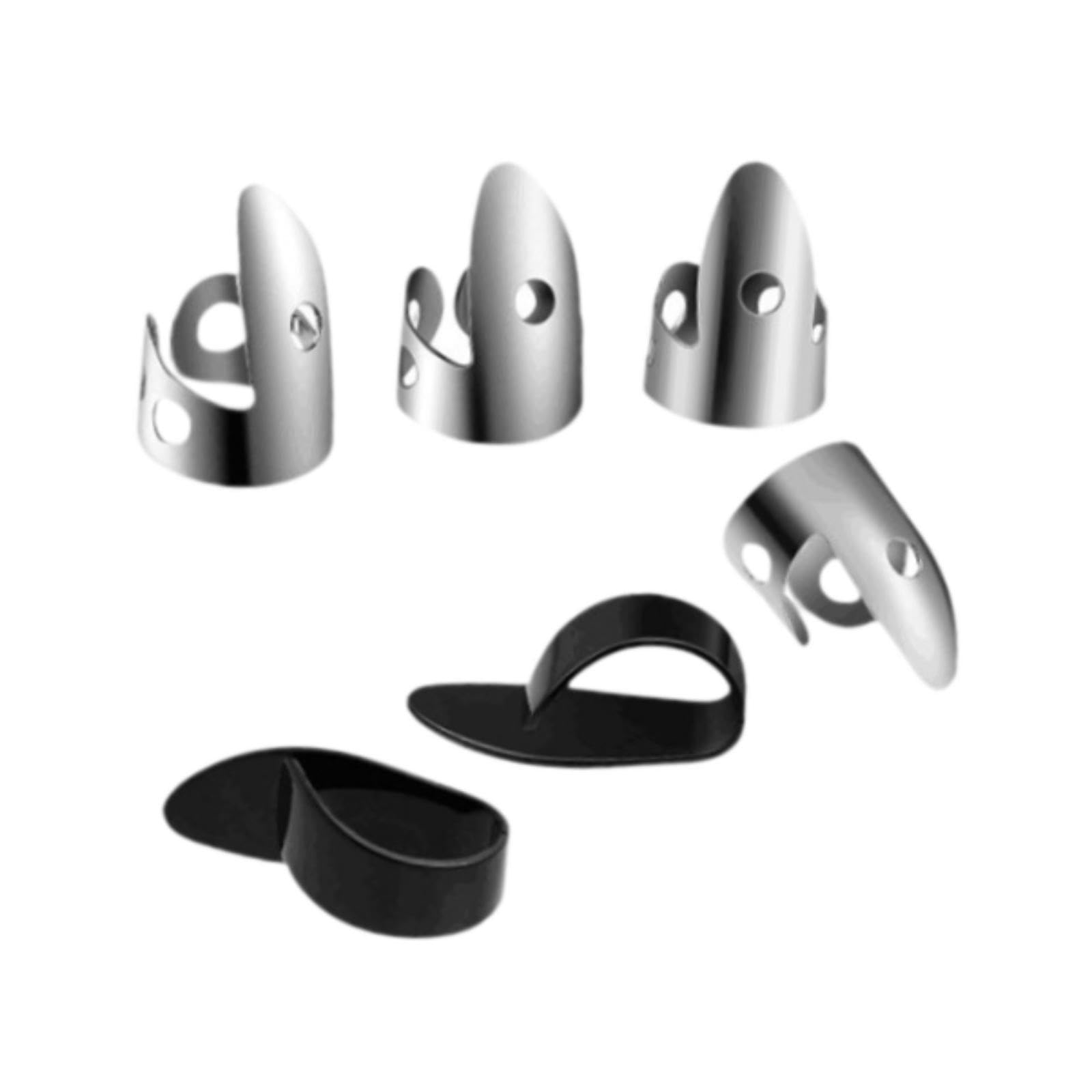 Bnf 6 Pieces Finger Thumb Picks Set Stainless Steel Finger Picks And Thumb Picks|Musical Instruments & Gear | Guitars & Bes |Pic