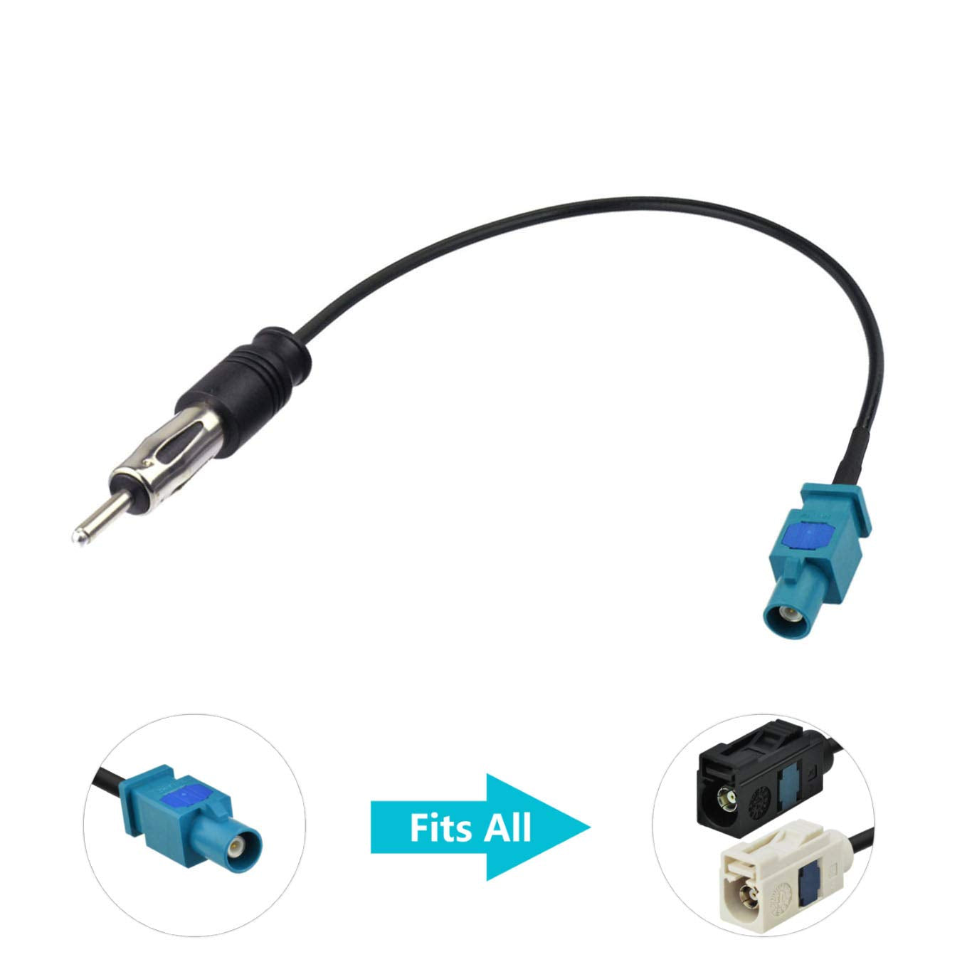 Bingfu Universal Vehicle Car Stereo Fm Am Radio Antenna Adapter Cable Fakra Z Male To Din Plug Connector Cable 15Cm 6 Inch For C