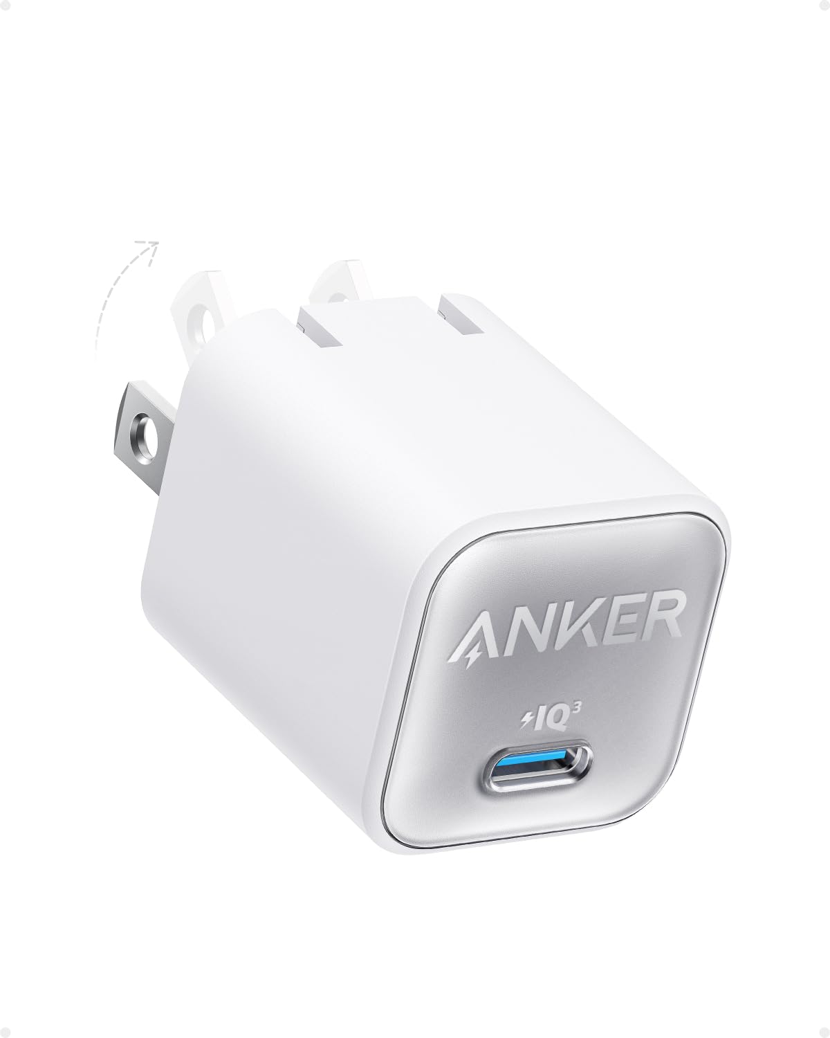 Anker Nano Charger, Usb C Gan Charger 30W, Piq 3.0 Foldable Pps Fast Charger For Iphone 16 / 15 And More Series, Galaxy, Ipad, C