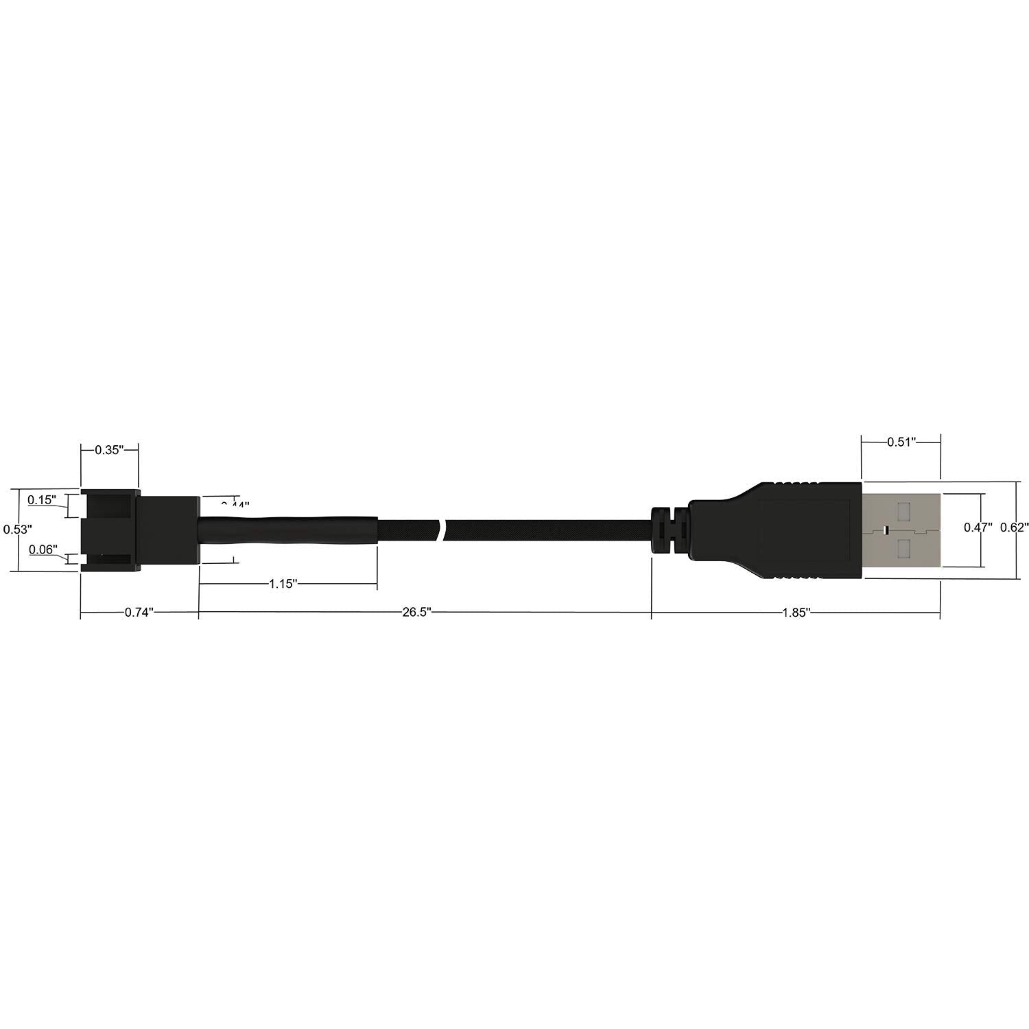 Linkup   Usb To 3/4 P Pwm 5V | Cpu/Case Fan Sleeved Power Cable Adapter | Usb 2.0, 3.0, 3.1