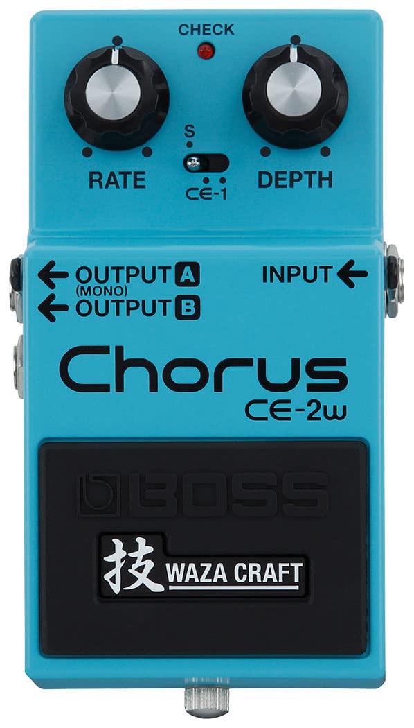 Boss Ce 2W Waza Craft Chorus Bundle With Power Adapter, 10Ft Instrument Cable, 6In Patch Cable, And Picks
