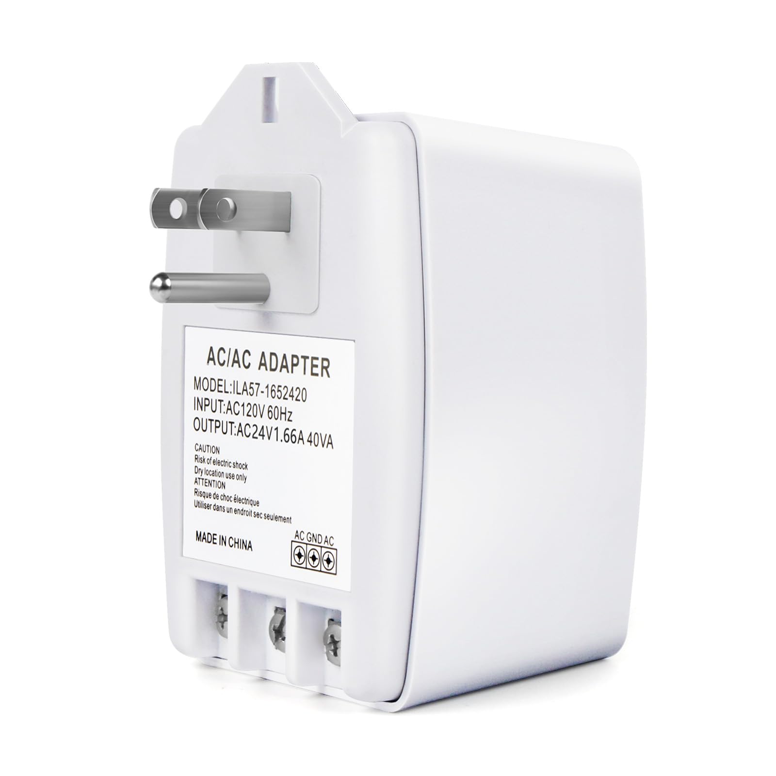 24V 40Va Transformer, Doorbell Transformer Plug In Compatible With Nest, Ecobee, Sensi, Honeywell All Versions Of Ring Doorbell