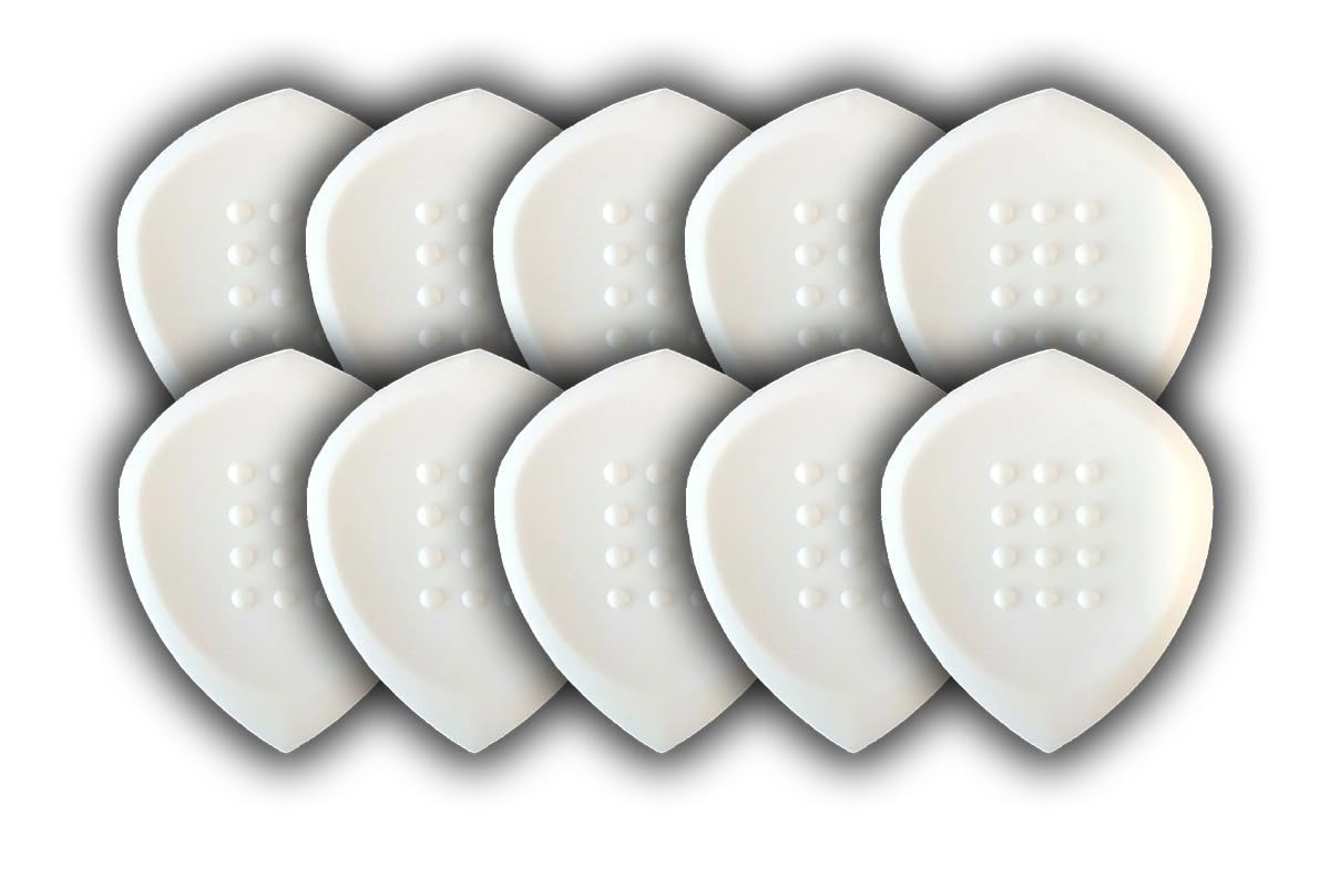 Acoustik Attak Stealth Structured Guitar Pick   Small Beveled Guitar Picks, Unique Tone (10 Pack, White)