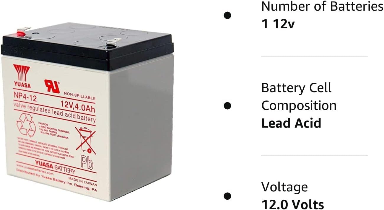 Yuasa Battery Np4 12 12 V 4Ah Battery