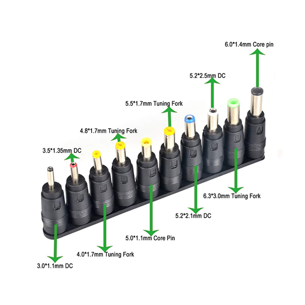 Aceyoon 38 Pcs Universal Laptop Dc Power Adapter Tips 5.5 Mm X 2.1 Mm Dc Ac Power Adapter Kits Connector For Thinkpad Power Supply Plug Jack Sets