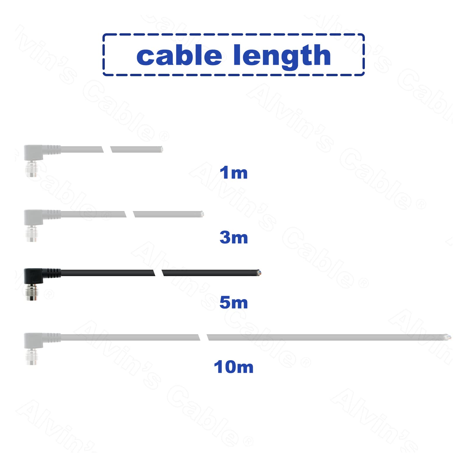 Alvin'S Cables High Flex 6 Pin Hirose Female Hr10A 7P 6S Cable Right Angle For Basler Gige Avt Ccd Camera 5M|16.4Inches