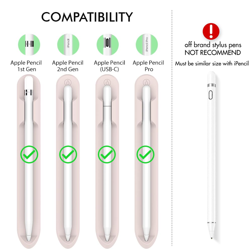 Ahastyle Removable Ipencil Holder For Apple Pencil Pro, Apple Pencil (Usb C), Apple Pencil 1St / 2Nd Generation [Magnetic Attach