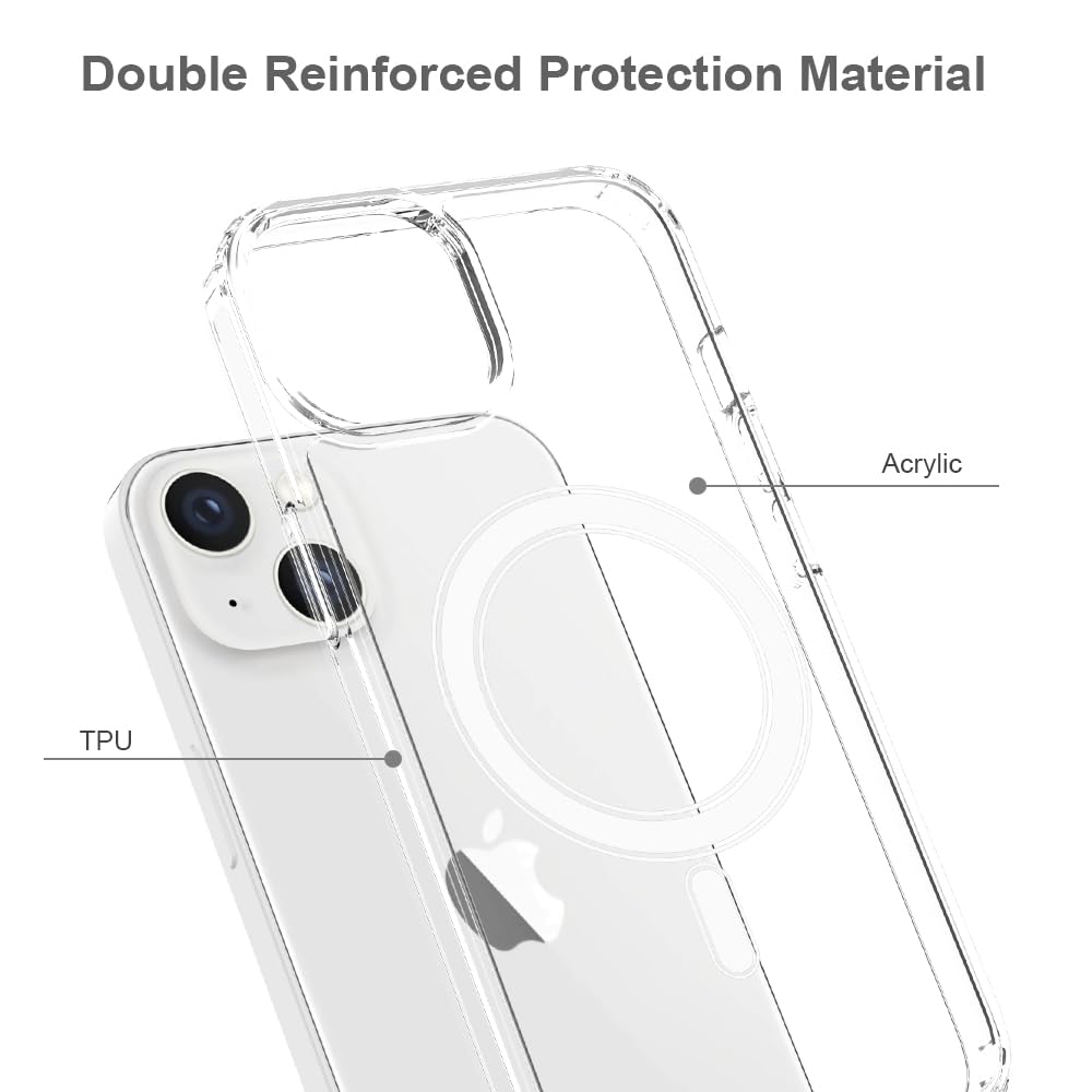 Pinlisheng For Iphone 14/Iphone 13 Case 6.1 Inch [Compatible With Magsafe] Shockproof Slim Phone Bumper Cover, Magnetic Phone Ca