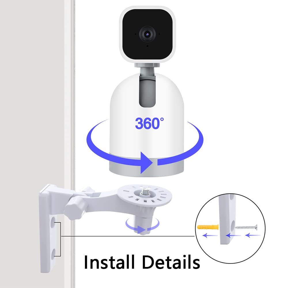 Oyocam Wall Mount Compatible With Wyze Cam Pan V3/V2 Blink Mini Pan Tilt Cam, Adjustable Security Wall Mount Bracket 180 Degree