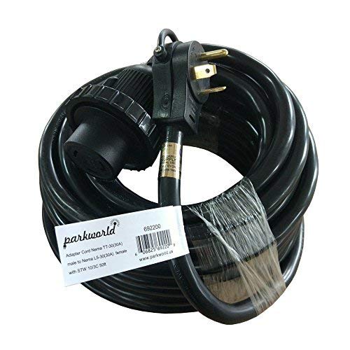 Parkworld Rv 30A Rv/Marine/Boat Shore Power Extension Cord Adapter Nema Tt 30P To L5 30R (50 Ft)