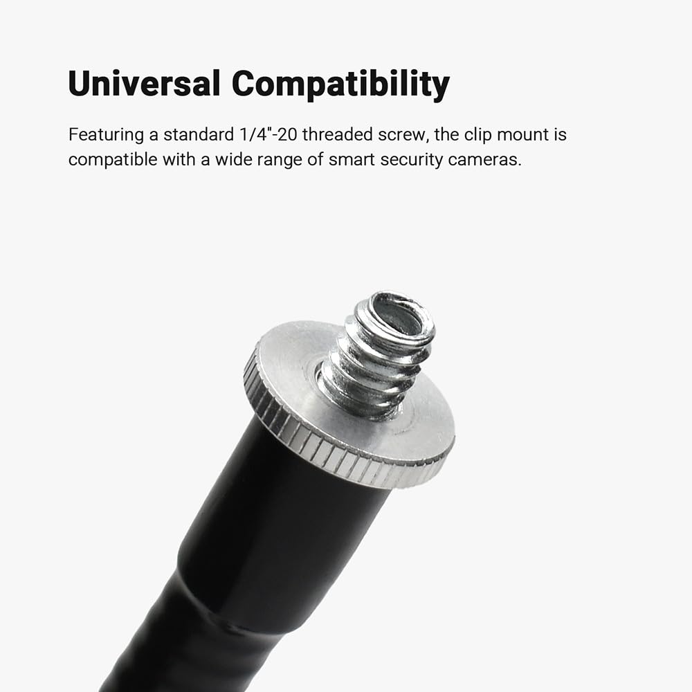 Holicfun Flexible Clip Mount With 40Cm Gooseneck For Indoor And Outdoor Security Cameras, Compatible With Ring, Blink, Eufy, Goo