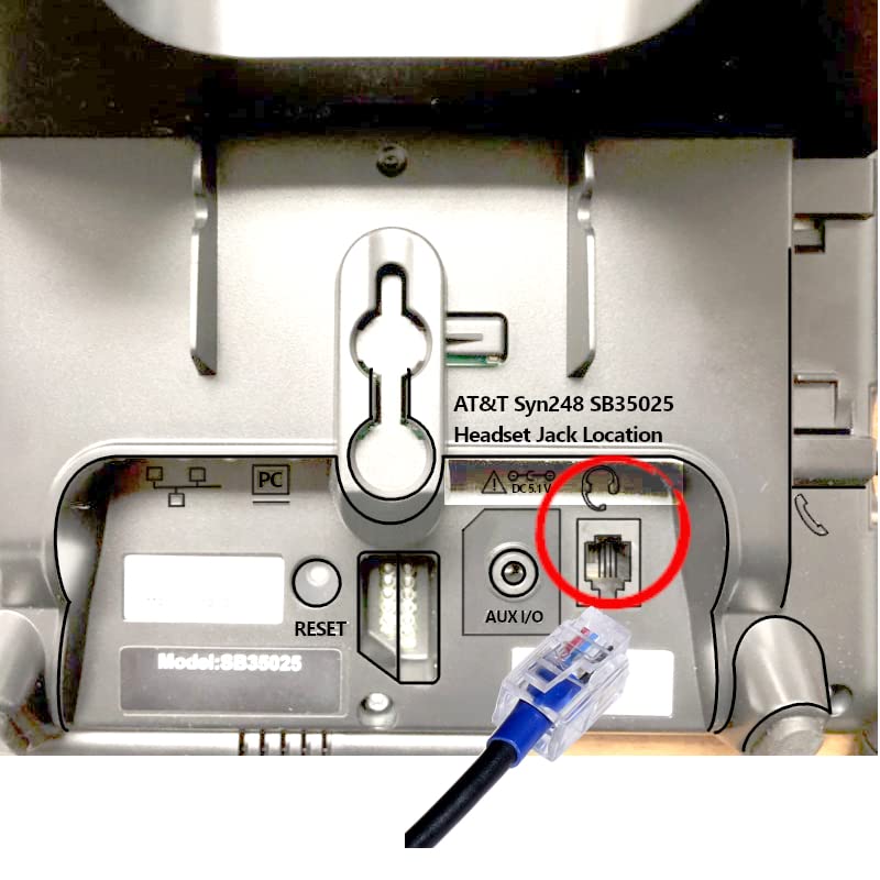 Provesional At&T Syn248 Business Phones Headset Compatible With Sb35025, Sb35031 And Xblue Ip7G, X3030, X4040 Phones | Noise Can