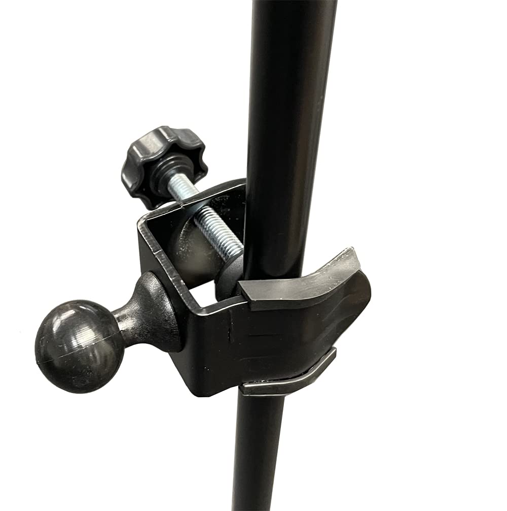 Heavy Duty Replacement C Clamp Mount W/1'' Rubber Coating Ball For Rails/Poles/Bar & Music Microphone Mic Stands. (Compatible W/