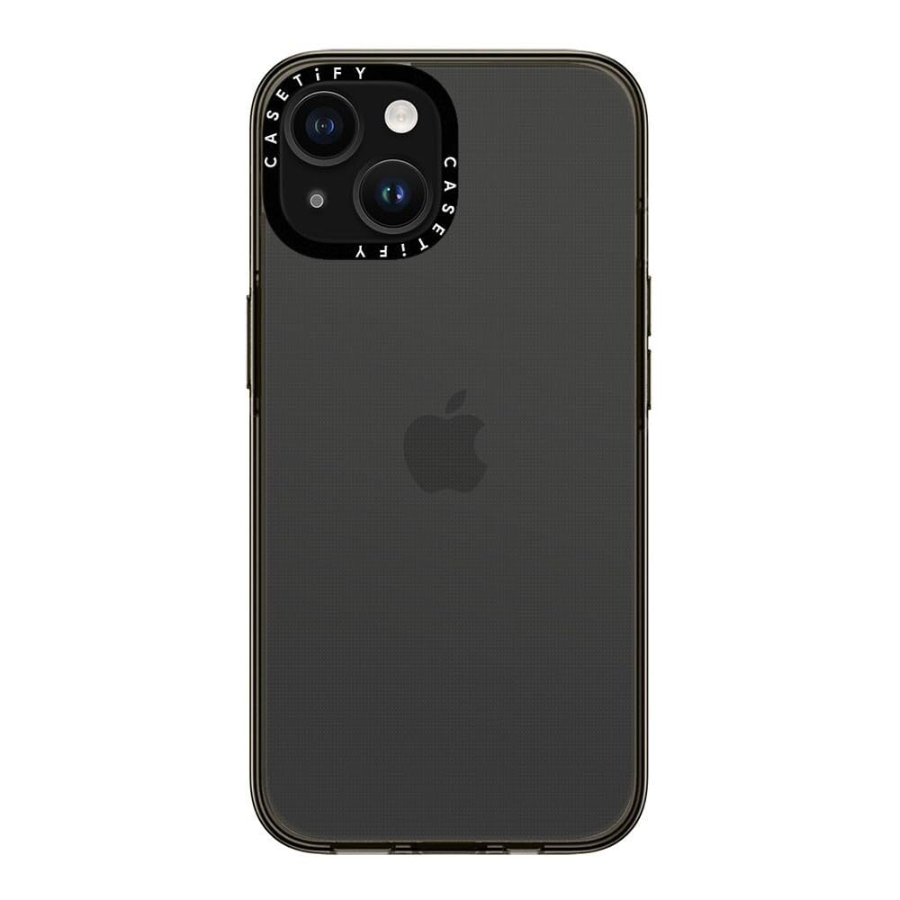 Casetify Compact Case For Iphone 15 [2X Military Grade Drop Tested / 4Ft Drop Protection]   Clear Black