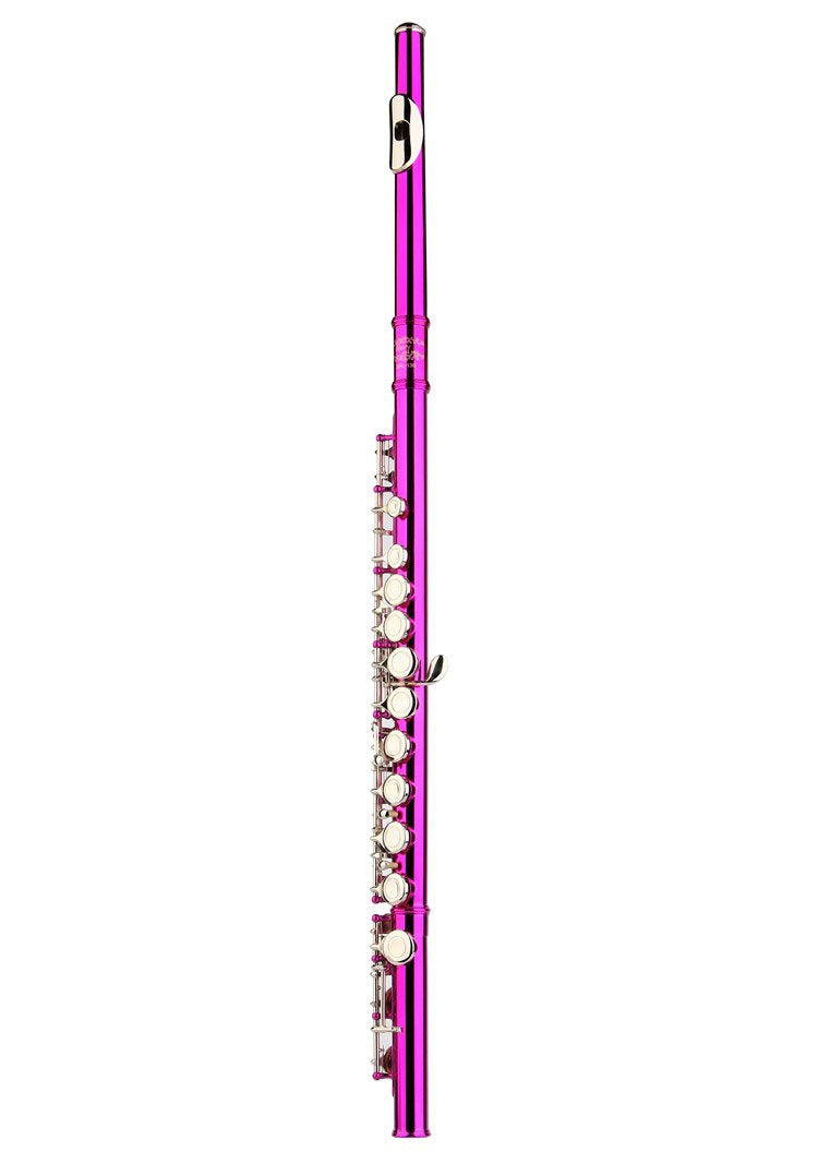 Glory Closed Hole C Flute With Case, Tuning Rod And Cloth And Gloves Pink
