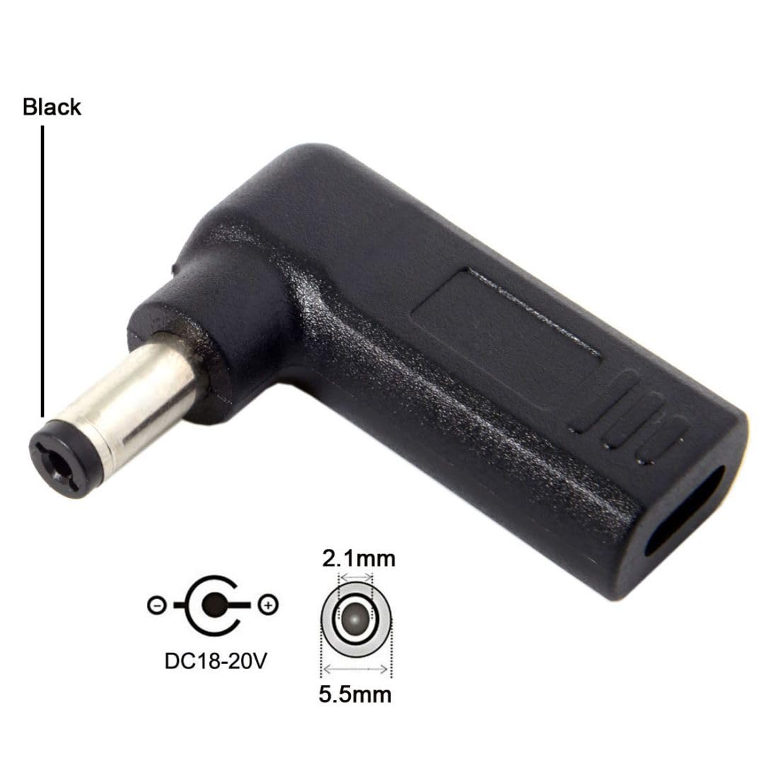 Chenyang Cy Usb 3.1 Type C Usb-C To Rectangle Dc Plug 5.5Mmx2.1Mm Adapter Pd Emulator Trigger 90 Degree Angled For Laptop Tablet